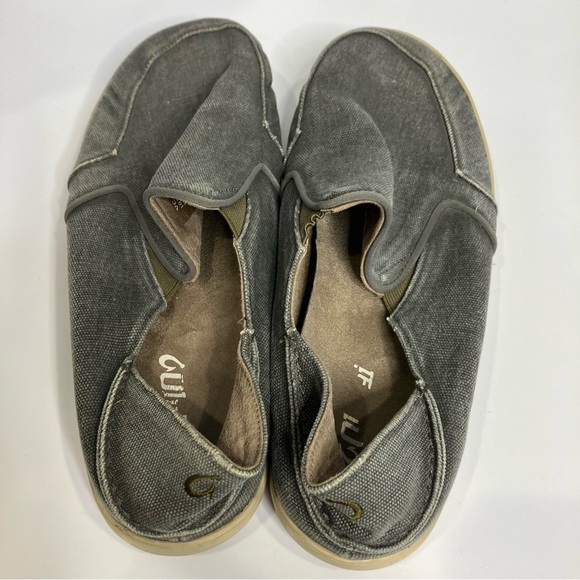 Olukai Nohea Lole slip on shoes gray canvas men’s size 11 casual neutral - Picture 5 of 9